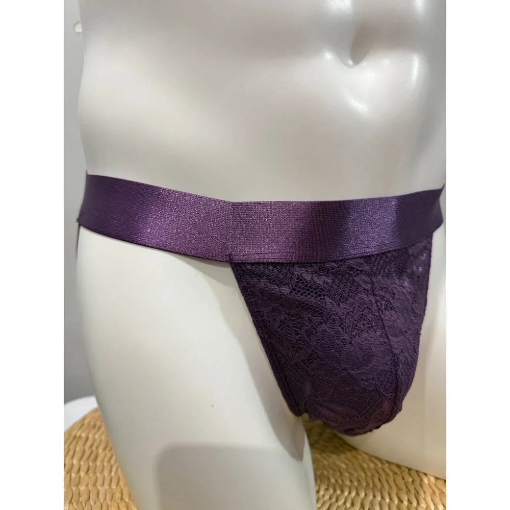 Cosabella NSN Men's Lace Jock Strap Purple Supportive Luxury Underwear size L